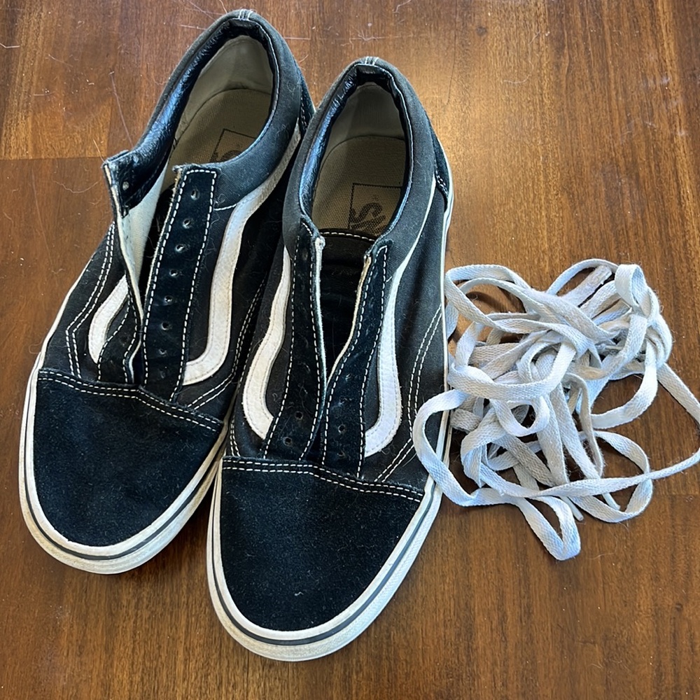 VANS old skool low men’s black white suede shoes - Picture 9 of 9